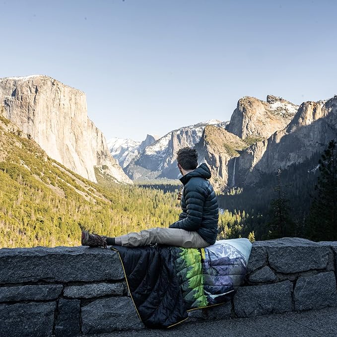 Rumpl Original Puffy Yosemite National Park Blanket for Camping and Outdoors, V1, Yosemite V1