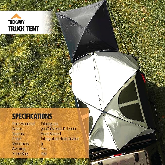 Offroading Gear 6.5ft Truck Bed Camping Tent w/Awning | Waterproof | Portable | Compatible with F150| Ram| Sierra| GMC| Nissan| Etc.