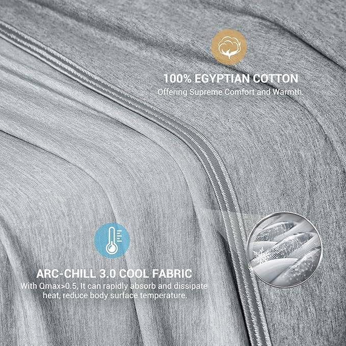 Elegear Revolutionary Cooling Blanket King Absorbs Heat to Keep Body Cool for Night Sweats, Arc-Chill3.0 Cool Fiber Q-Max>0.5 for Hot Sleepers, Lightweight Summer Cold Blankets for Sleeping 108" x 90"