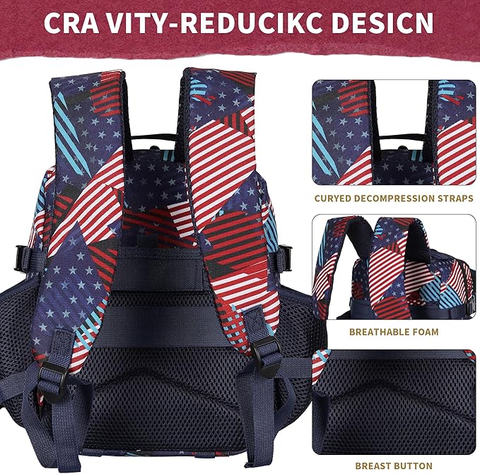 9L Mini Tactical Backpack for Men and Women Tactical Backpack Small for Hiking Small Tactical Bag Fitness Pack (Patchwork Flag)