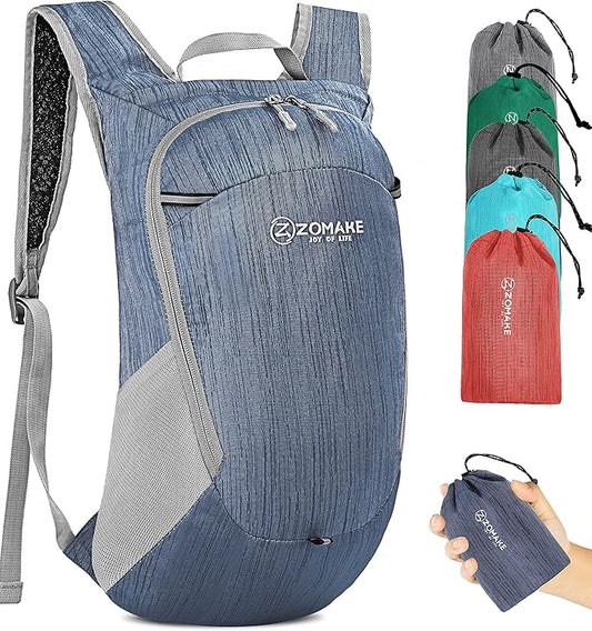 ZOMAKE Ultra Lightweight Packable Backpack 18L, Small Foldable Hiking Backpacks Water Resistant Folding Daypack for Travel(Navy Blue)