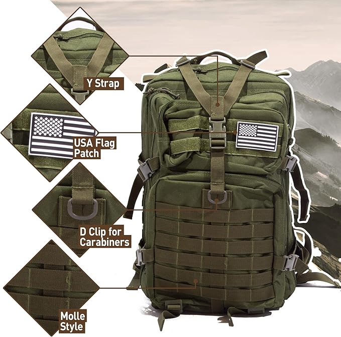 50L Expeditionary Tactical Backpack - Large Molle Bag