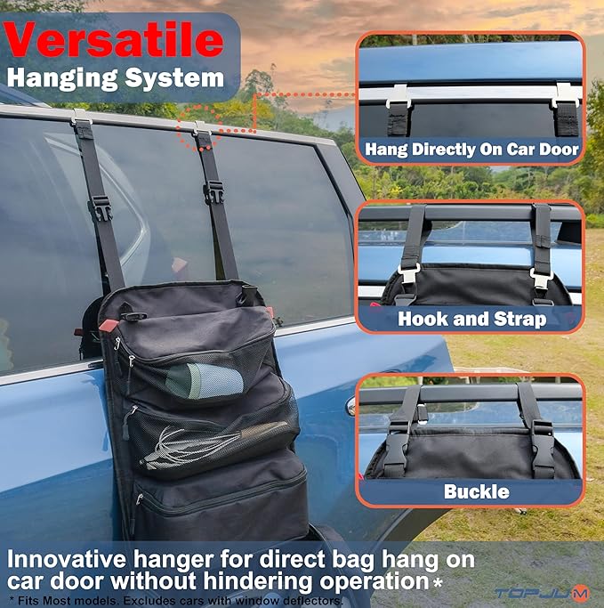 Camp Kitchen Organizer, Cooking Tools Storage Caddy Bag, Multi-Pockets, Paper Towel Holder, Portable Hanging Kitchen Caddy for Camping Utensils, Cookware & BBQ Essentials Bag Only