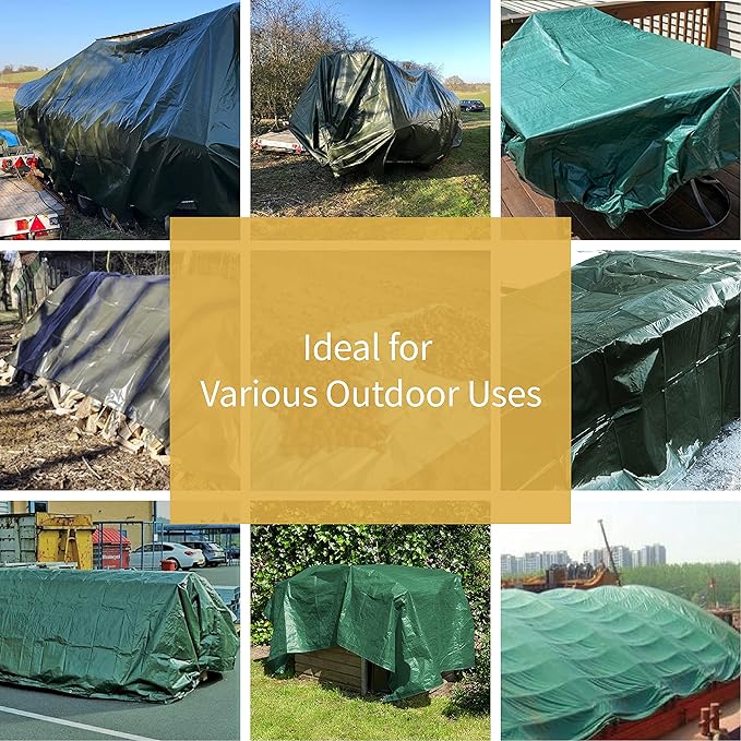 GUARD SHIELD Green Tarp Waterproof 20x25 Feet Medium Duty All Purpose Poly Tarps Cover 7mil