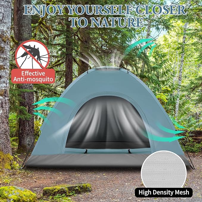 Outvita Camping Dome Tent, 1-4 Person Waterproof Windproof Easy Setup Spacious Family Tents with Carry Bag & Rain Fly for Hiking Backpacking Traveling Glamping Beach