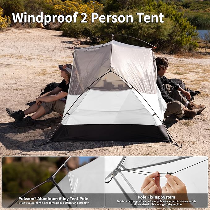 Naturehike Mongar Pro 1/2/3 Person Backpacking Tent,Waterproof Nylon Easy Setup Lightweight Camping Tent