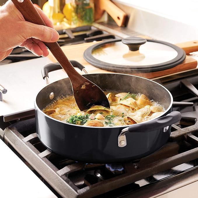Tramontina Aluminum Non Stick 11-Piece Nesting Pots and Pans Set with Lids - Gray, Kitchen Nonstick Cookware Set, Dishwasher and Oven Safe