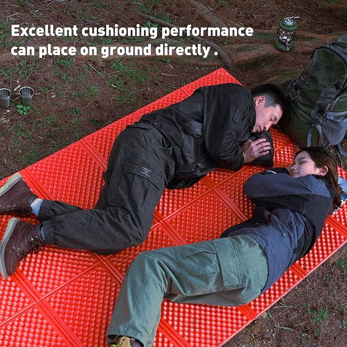 Camping Foam Sleeping Pad Lightweight Closed Cell Folding Camping Mat Moisture-Proof Camping Mattress Portable for Outdoor Hiking Mountaineering Blue