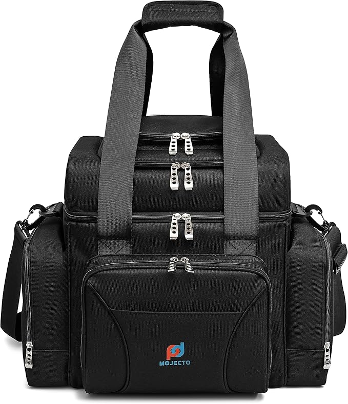 Extra Large Cooler Bag (15x12.5x9 in) with Leakproof Hard Liner. Two Insulated Compartment, Heavy Duty Fabric, Thick Insulation, Reinforced Stiches, Multiple Pockets, Durable Zipper.