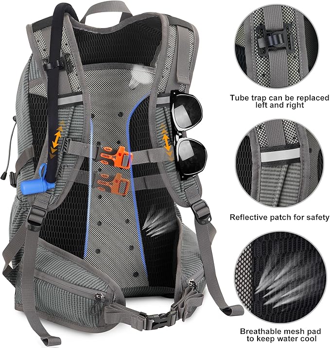 N NEVO RHINO Hydration Backpack with Water Bladder 3L, Hiking Backpack with Rain Cover, Insulation Water Daypack for Cycling Biking