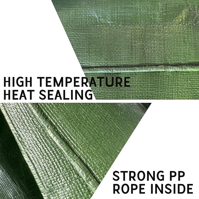 STARPYNG-10 Mil Green 10x12 Feet Tarp-Heavy Duty Poly Tarpaulin-Waterproof Tarp, UV Resistant, Durable, Weather Resistant, Cover Car, Swimming Pool, Boat