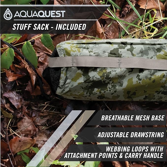AquaQuest Defender Tarp – Heavy-Duty Waterproof (20,000 mm) Seam-Taped Rain Fly for Camping, Bushcraft & Survival