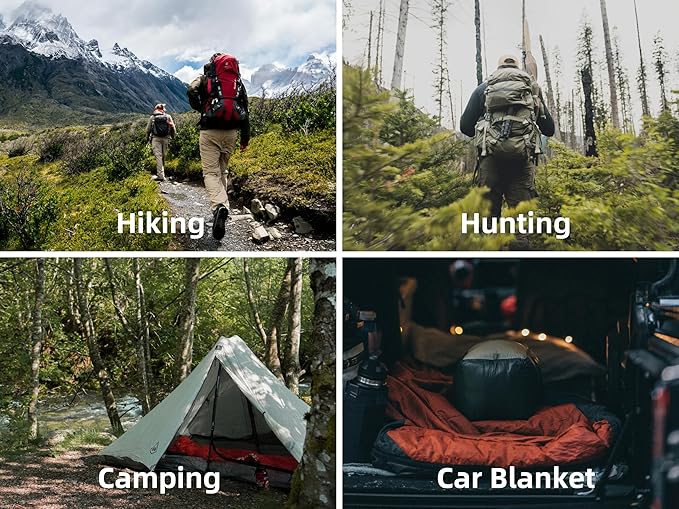 Camo Poncho Liner, Army Blanket, Military Sleeping Bag, with A Compression Carrying Bag, for Traveling, Hiking, Camping, Outdoor Survival, Car Blanket