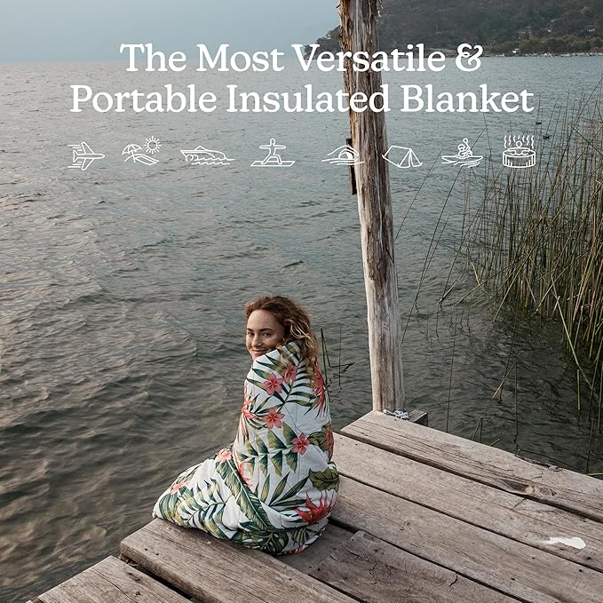 Nomadix Puffer Blanket – Water-Resistant, Eco-Friendly Insulated Blanket with Snaps for Camping, Beach, and Travel, Made from Recycled Materials