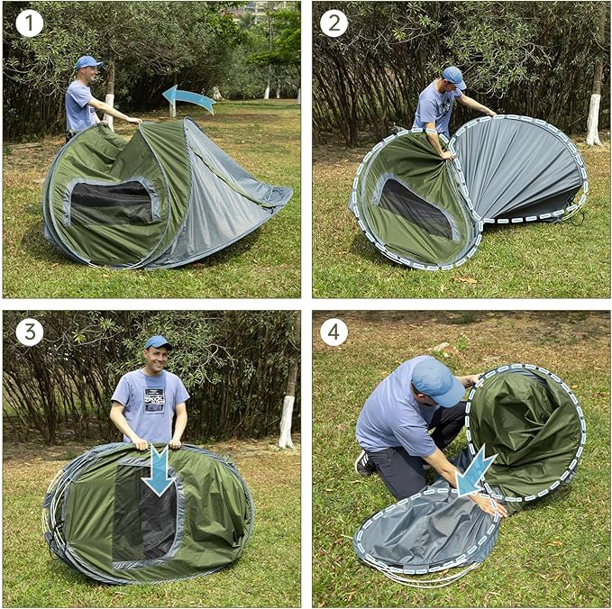 Night Cat Pop-up Camping Tent: 2 Person Tent Waterproof Instant Easy Setup Family Tent