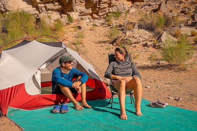 CGEAR Original Sand-Free Outdoor Rug Camping Mat - Water-Resistant & Anti-Fade Material - Military-Grade - Reversible Design - Area Rug for Beach, RV, & Picnics - Travel Bag