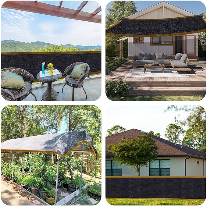 Shade Cloth - for Plants Greenhouse, 70% Sunblock Shade Sails for Outdoor Garden Pergola Patio Lawn, Sun Protection Neting Cover for Kennel Chicken Coop Easier to Hang Plant Cover