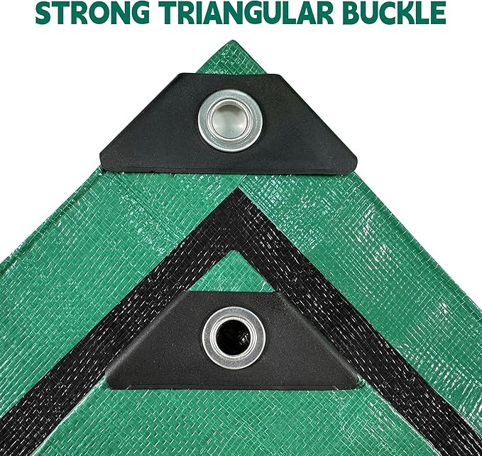 Tarp 12x20 ft Heavy Duty 100% Waterproof 10mil,UV Resistant,Durable Grommets and Reinforced Edges Green/Black Tarp for Camping, Swimming Pools,Car Coverage -by MVPNET