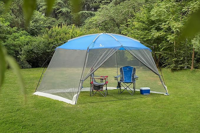 ALPHA CAMP Screen House Tent Easy Setup Canopy - 13'X9', Blue