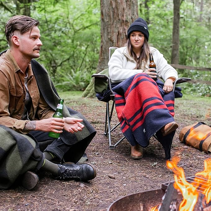 Arcturus Rainier Wool Blanket - 4.5lbs Warm, Heavy, Washable, Large | Great for Camping, Outdoors, Survival & Emergency Kits (Lava Canyon)