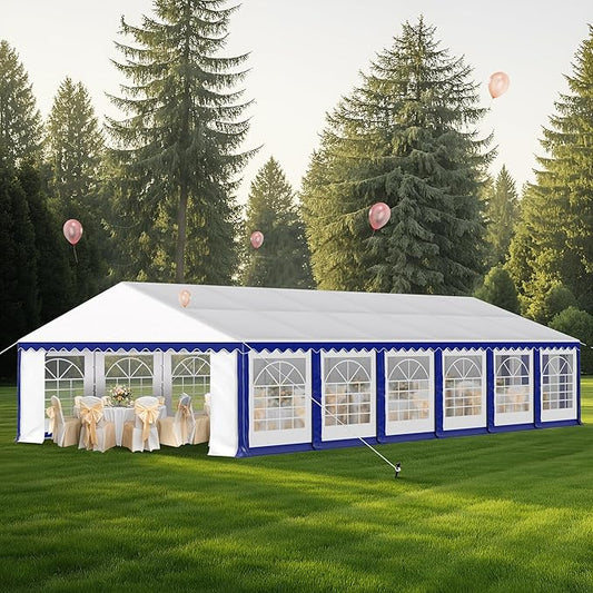 MFSTUDIO 20'x40' Party Tent, Outdoor Heavy Duty Party Tents with Removable Sidewalls, Large Canopy Tent Shelter for Outdoor Events Wedding Birthday, Blue