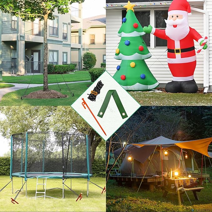 Tree Straightening Kit 6 Pack - Supports and Stake for Leaning Trees, 13.12 Feet Straps for Young Growth