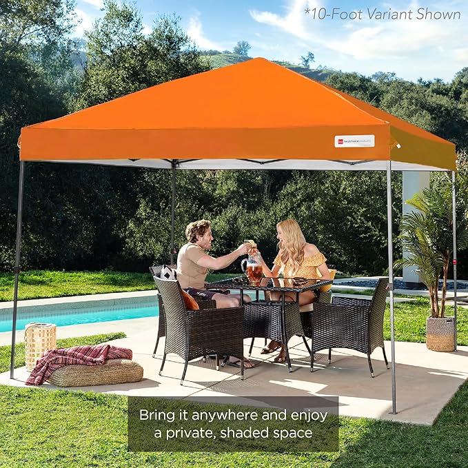 Best Choice Products 12x12ft Pop Up Canopy Tent, Outdoor Shade, 1 Person 1 Minute Set Up, Carry Case, 4 Weight Bags - Orange