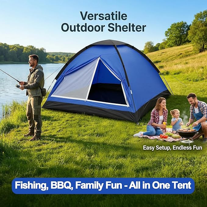 1-Person Dome Tent for Camping Waterproof Lightweight Portable Backpacking Orange/Blue/Army Green/Green