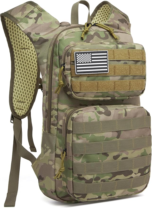 wotony Hydration Backpack with Water Bladder for Hiking Tactical Hydration Pack for Men Women Molle Water Backpack for Hiking