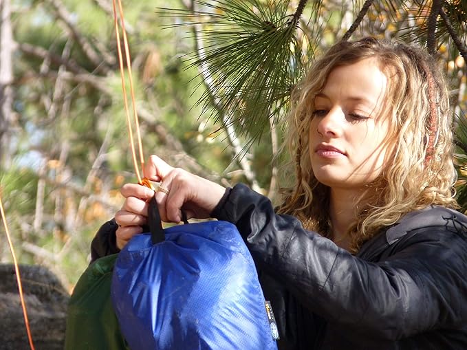 Ultralight Bear Bag Food Hanging System for Camping & Hiking - Waterproof Food Bag with Easy 2-to-1 Pulley, Paracord Ropes, Rock Sok, Carabiners & Instructions