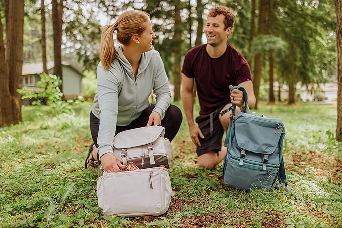 PICNIC TIME Tarana Backpack Cooler, Insulated Leakproof Backpack Made With Recycled Bottles, Portable Ice Chest For Beach, Hiking, Camping, Picnic, Lunch, Travel, Outdoor Adventures (Halo Gray)