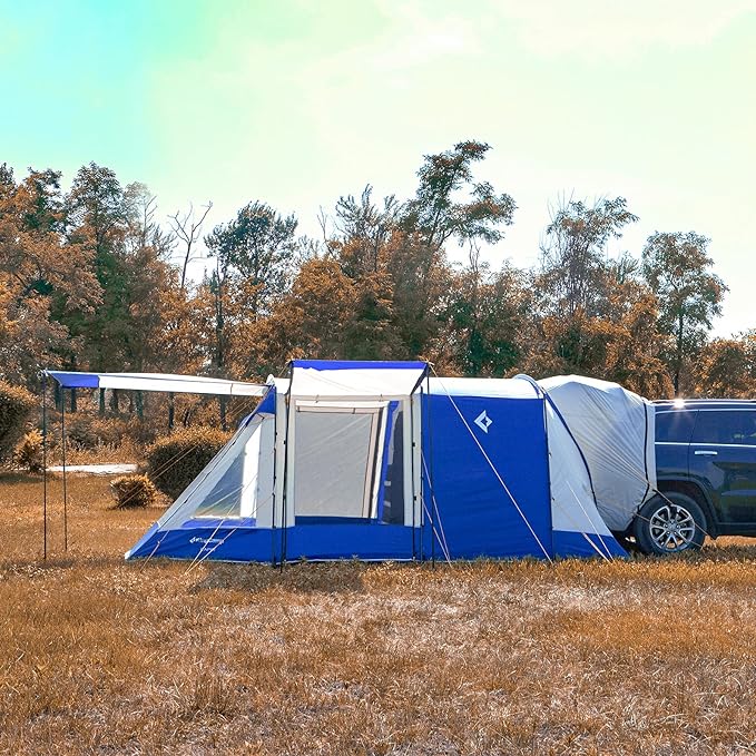 KingCamp SUV Tent, Instant 6-8 Person Waterproof & Windproof Tailgate Car Camping Tent with Movie Screen for Family Camping & Outdoor Adventures