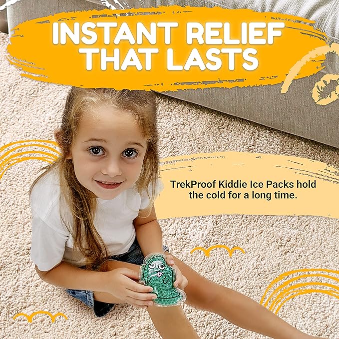 Kids Ice Packs Small, Hot and Cold Therapy Gel Beads | Boo Boo Ice Packs for Kids Pain-Relieving Comfort for Sore Joints, Fevers, Teething | Cute for Toddlers and Adults (4-Count Ghost Shaped)