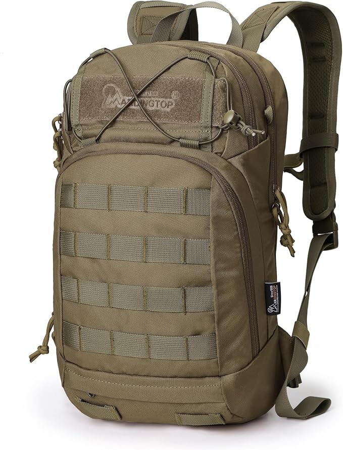Mardingtop 15L Tactical MOLLE Hydration Backpack – Small Military Bag for Motorcycle, Hiking, Riding, Biking & EDC Daypack