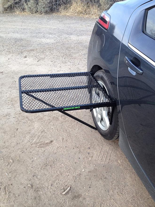 Tire Table Medium Steel Camping Table for Camp, Travel, Tailgating and Outdoor Work | Easily Holds 50 Pounds | Powder Coated Finish | No Tool or Hitch Required for Installation | 29 x 23 x 1.5