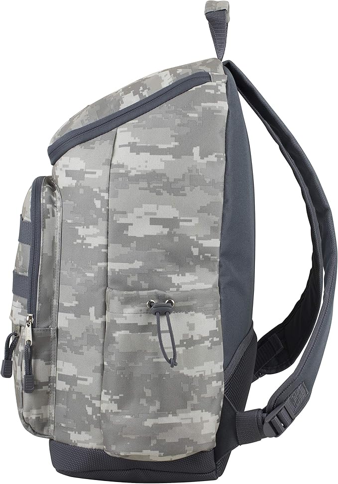 FUEL Travel Laptop Hiking Backpack Carry On Airline Approved Luggage Bag Carry On Large Backpack, Gray Flannel Static Camo Print