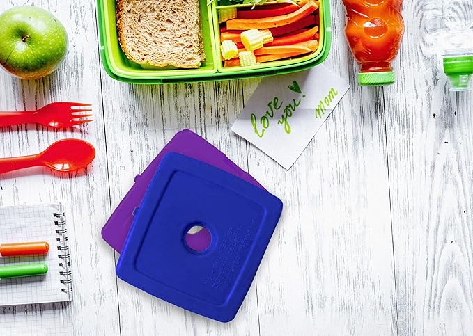Healthy Packers Multi-Color Slim Long-Lasting Ice Packs for Lunch Box or Cooler Bag (5 or 10 pack)