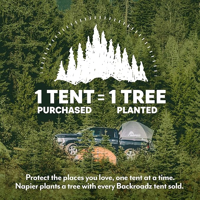 Napier Backroadz Truck Tent with Full Size Sportz Air Mattress & Strap Protectors fits Full Size Long Truck Beds | Waterproof 2-Person Tent (Full Size Retular Bed (6.4'-6.7')), Grey/Green