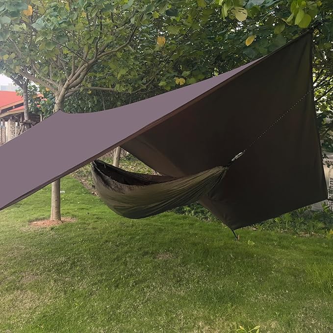 13.5x13.5 ft Tent Footprint Waterproof Camping Tarp Ultralight Mat Under Tent Moisture-Proof Ground Sheet Mat(Brown)
