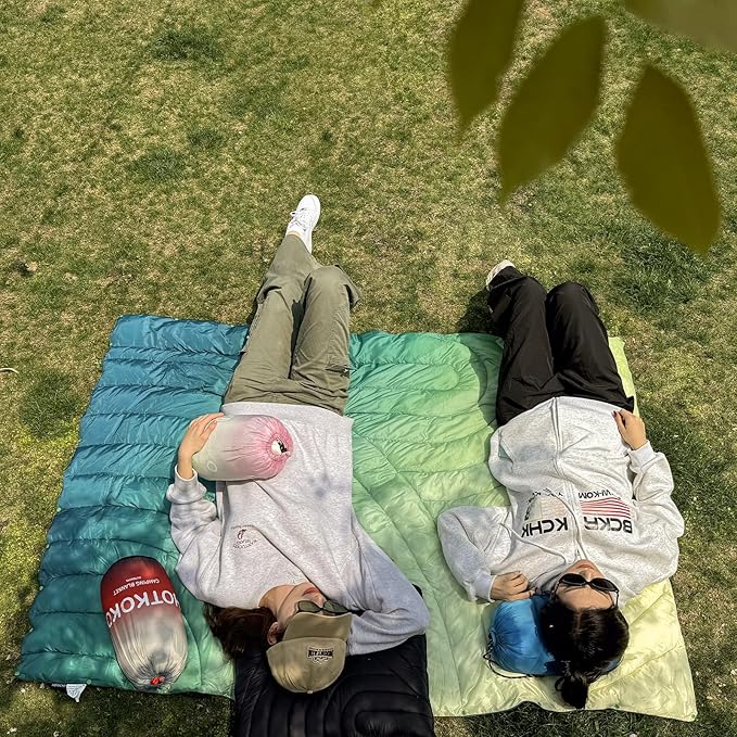 Camping Blanket - Puffy, Lightweight, Packable Outdoor Blanket for Traveling, Stadium, Hiking, Picnics