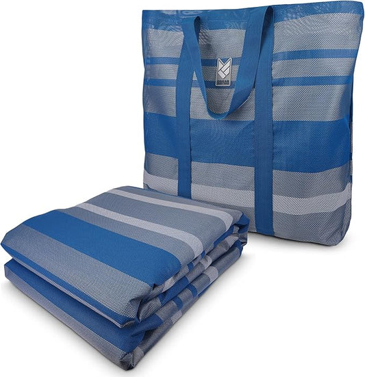 CGEAR RV Comfort Mat – Patented Sand-Free Technology with Ultra Soft Material – Sized to Your RV, Campsite, Beach House – Great Outdoor Patio Rug for RV and Camping (Dynamic Stripe, 8' x 20')