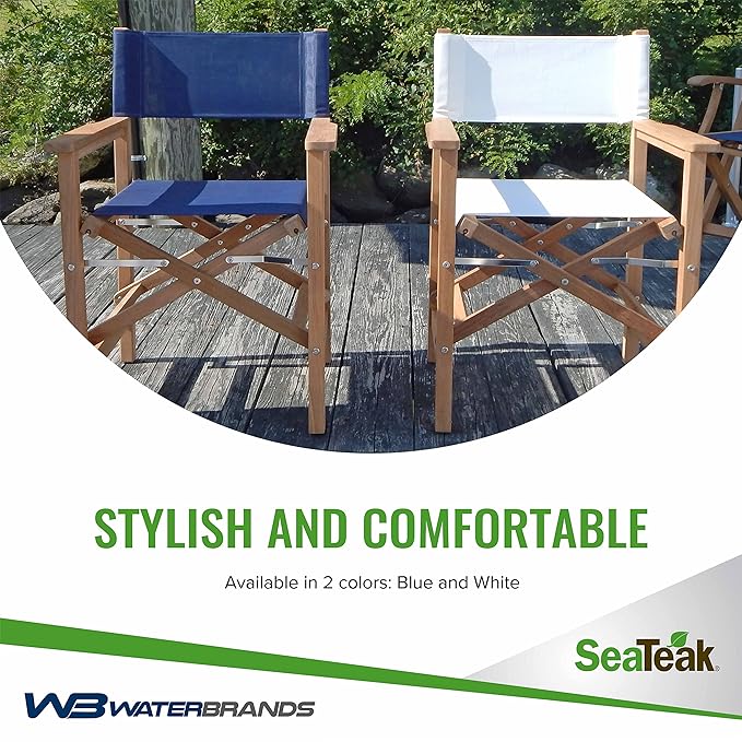 SeaTeak Director's Chair | with DURASLING Fabric Seat Cover | Foldable Director’s Chair