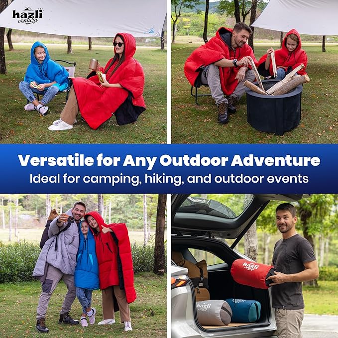 hazli Warm Camping Blanket - Stadium Blanket, Wearable Sleeping Bag Adult, Stadium Sack, Stadium Blankets for Cold Weather, Outdoor Sports Mom Essentials, Stadium Sak, Outdoor Blanket for Sports