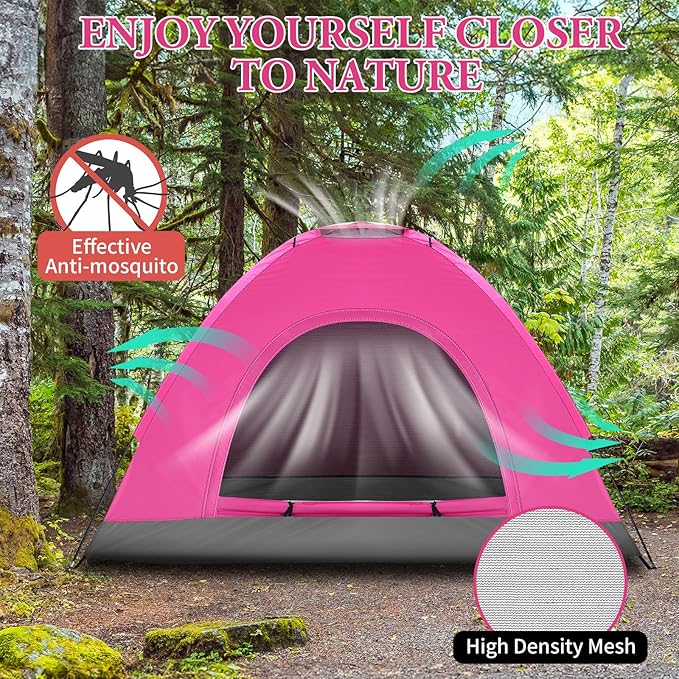 Outvita Camping Tent, 4 Person Dome Tents with Rainfly & Carrying Bag, Waterproof Easy Setup Tent with Mesh Windows for Camping & Hiking
