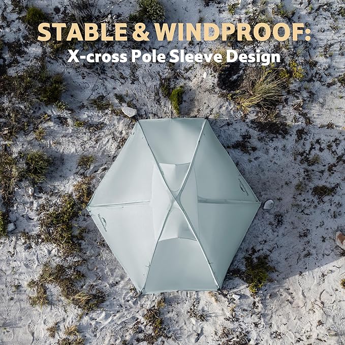 Naturehike Giling 1/2 Person Backpacking Tent 4 Season Lightweight Tent for Hiking & Bikepacking Easy Setup 3000mm Waterproof Ultralight CampingTents for Outdoor Cycling