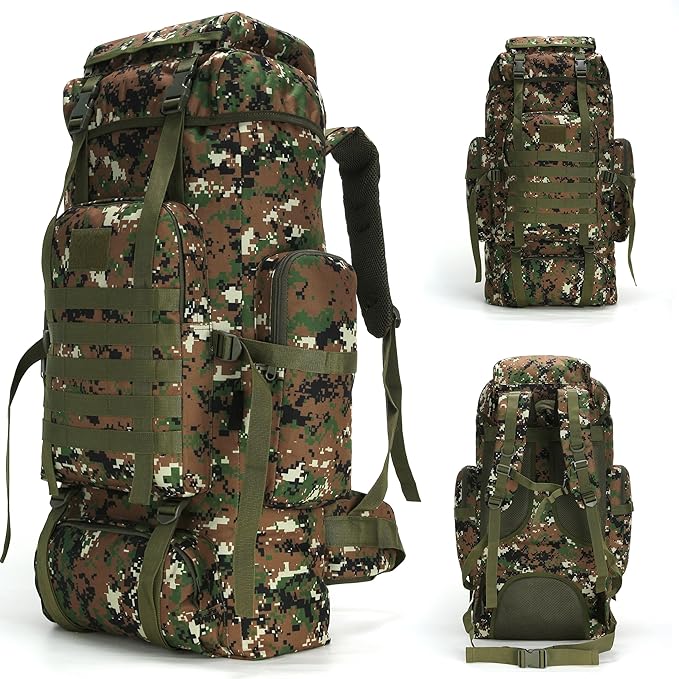 King'sGuard 70L Camping Hiking Backpack for Men Women Large Military Tactical Backpack Molle Rucksack Backpack for Outdoor