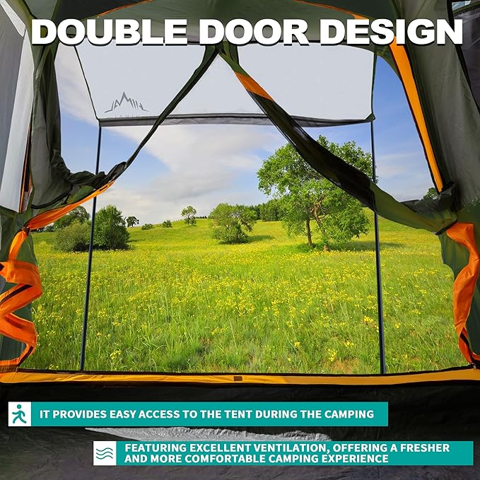 SUV Tent for Camping,Waterproof PU2000mm, Fits 5-8 People,Spacious Double Layer Design, Includes Rainfly & Storage Bag, 8FT L x 8FT W x 7.2FT H | for Camping, Waterproof PU2000mm, Spacious Double Layer Design, Includes Rainfly, Storage Bag