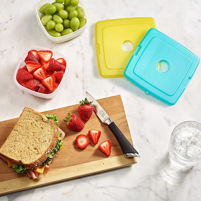 Cool Coolers by Fit & Fresh Slim Ice Packs, Quick Freeze, Space-Saving, Reusable Ice Packs for Lunch Boxes & Coolers