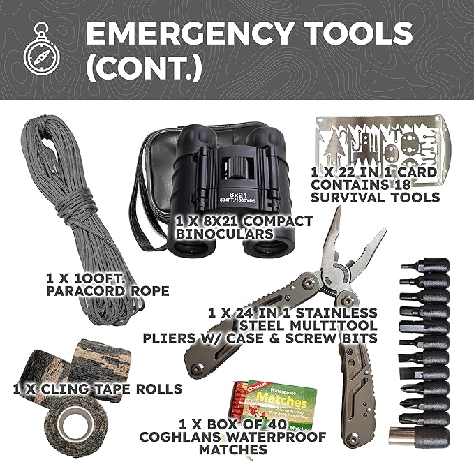 Sirius: Pre-Packed Bug Out Bag - 72 Hour Kit for 2 People - Bugout Backpack Survival Kit - Premium 50L Go Bag Tactical Backpack - Essential Bug Out Gear - Upgraded Survival Backpack