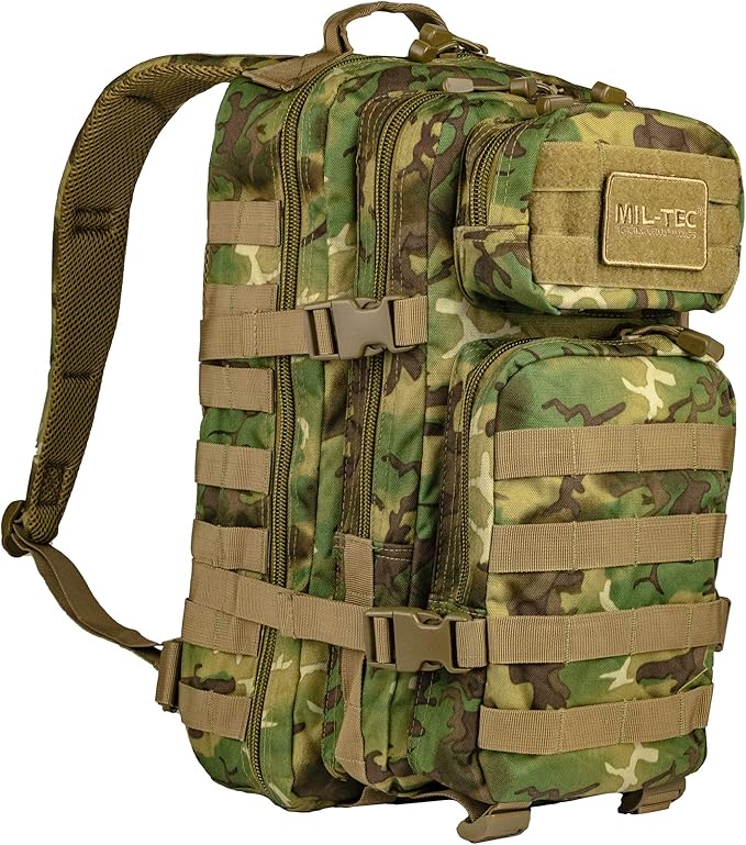 Mil-Tec MOLLE Tactical Assault Backpack, 36 Litre, Arid Woodland, Large